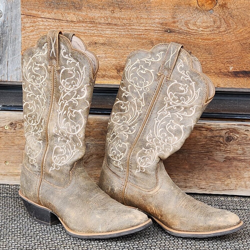 Women's Twisted X Tan Leather Western Boots Size 7